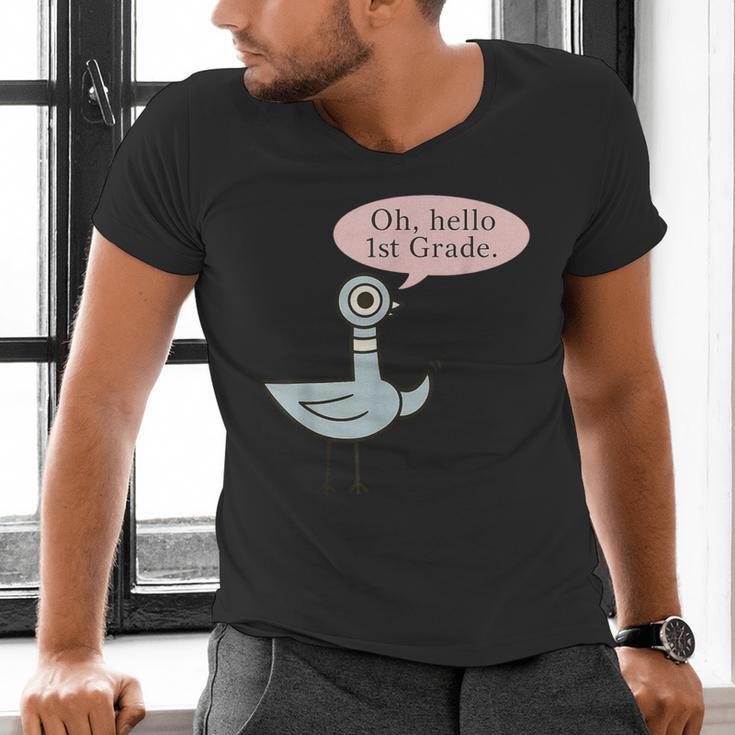 Oh Hello First Graders Cute Pigeon 1st Grade Teacher Men's V-Neck T-Shirt, First Grade Teacher Shirts, gift for family, gift for coworker Oh Hello First Graders Cute Pigeon 1st Grade Teacher Men's V-Neck T-Shirt, First Grade Teacher Shirts, gift for family, gift for coworker