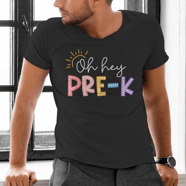 Oh Hey Pre K Student Teacher Happy First Day Back To School Men's V-Neck T-Shirt, gift for family, gift for coworker Oh Hey Pre K Student Teacher Happy First Day Back To School Men's V-Neck T-Shirt, gift for family, gift for coworker