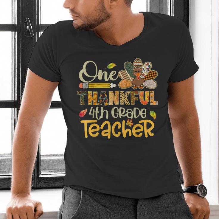 One Thankful 4th Grade Teacher Turkey Leopard Thanksgiving Men's V-Neck T-Shirt, First Grade Teacher Shirts, 4th Grade Teacher Shirts, gift for family, gift for coworker One Thankful 4th Grade Teacher Turkey Leopard Thanksgiving Men's V-Neck T-Shirt, First Grade Teacher Shirts, 4th Grade Teacher Shirts, gift for family, gift for coworker