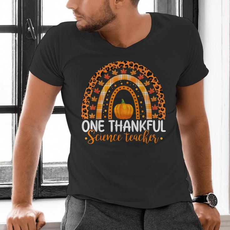 One Thankful Science Teacher Rainbow Boho Fall Thanksgiving Men's V-Neck T-Shirt, Science Teacher Shirts, gift for family, gift for coworker One Thankful Science Teacher Rainbow Boho Fall Thanksgiving Men's V-Neck T-Shirt, Science Teacher Shirts, gift for family, gift for coworker