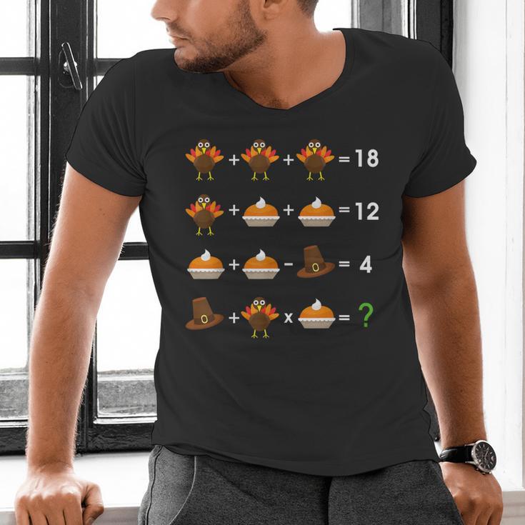Order Of Operations Thanksgiving Quiz Math Teacher Men's V-Neck T-Shirt, gift for family, gift for coworker
