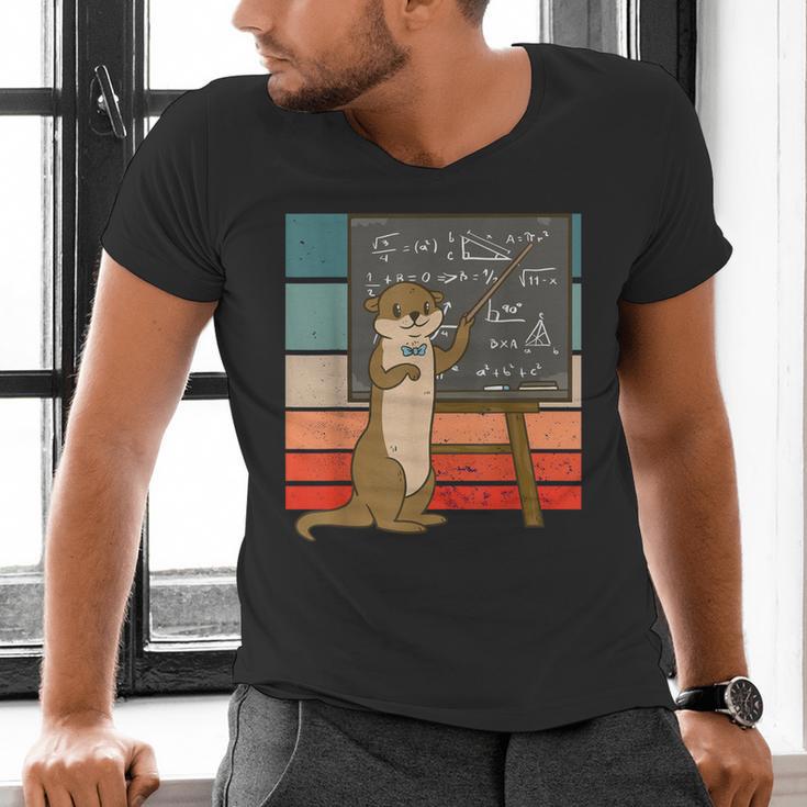 Otter Professor Teacher Teaching Maths Mathematics Men's V-Neck T-Shirt, gift for family, gift for coworker Otter Professor Teacher Teaching Maths Mathematics Men's V-Neck T-Shirt, gift for family, gift for coworker