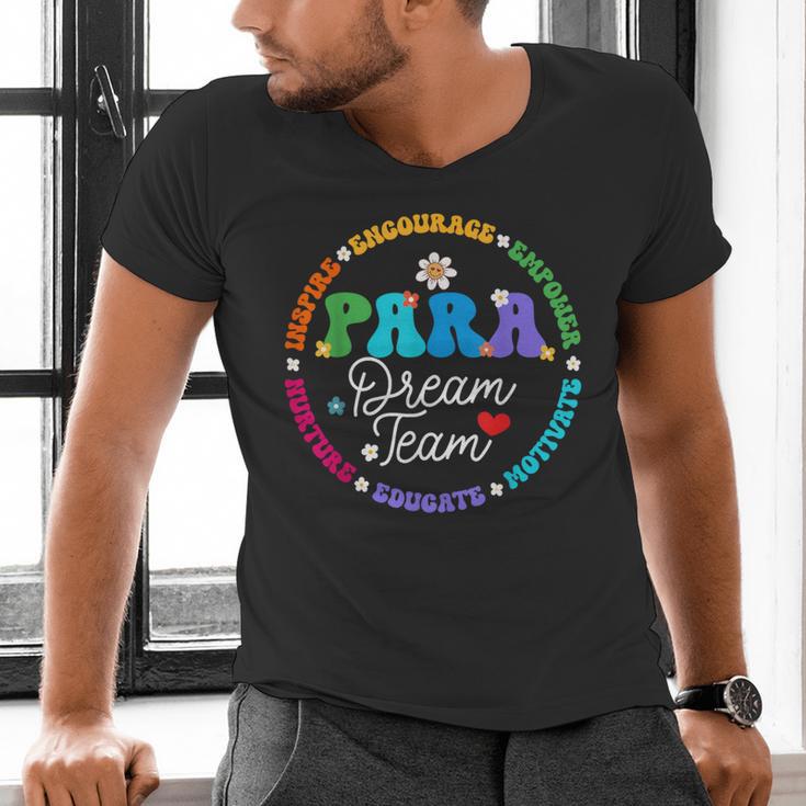 PARA Dream Team Teacher Paraprofessional Paraeducator Men's V-Neck T-Shirt, gift for family, gift for coworker PARA Dream Team Teacher Paraprofessional Paraeducator Men's V-Neck T-Shirt, gift for family, gift for coworker