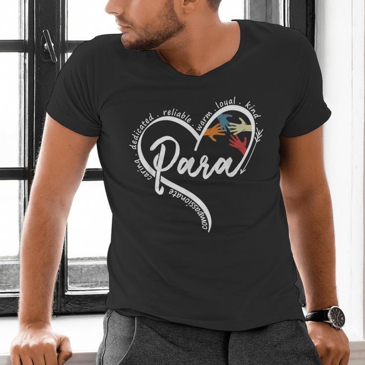 Para Heart Paraprofessional Teacher Paraeducator Men's V-Neck T-Shirt, gift for family, gift for coworker Para Heart Paraprofessional Teacher Paraeducator Men's V-Neck T-Shirt, gift for family, gift for coworker