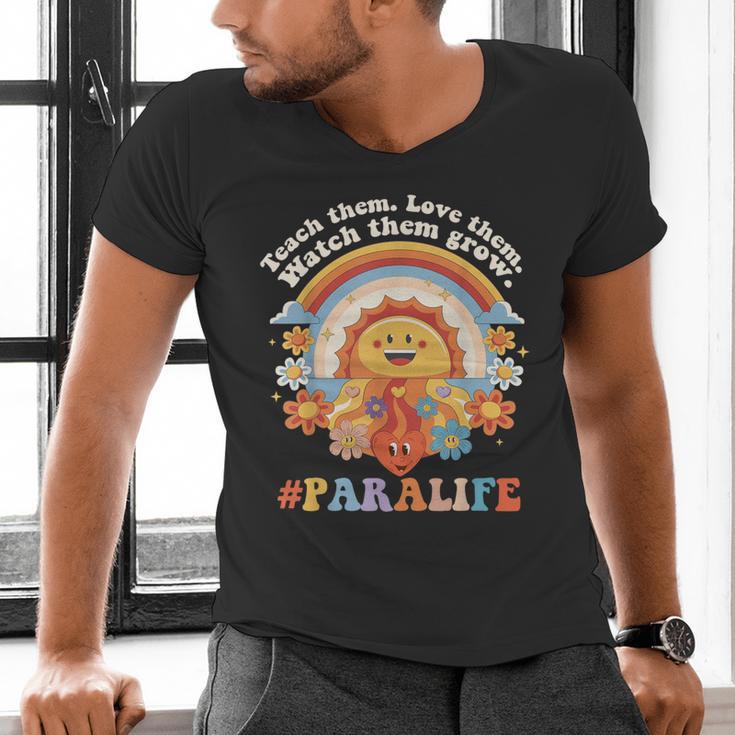 Paraprofessional Para Life Sun Flower Teacher Back To School Men's V-Neck T-Shirt, gift for family, gift for coworker Paraprofessional Para Life Sun Flower Teacher Back To School Men's V-Neck T-Shirt, gift for family, gift for coworker