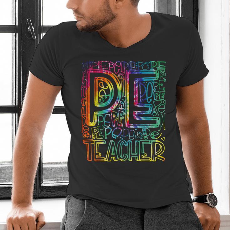 PE Teacher Phys Ed Tie Dye Physical Education Appreciation Men's V-Neck T-Shirt, Pe Teacher Shirts, gift for family, gift for coworker PE Teacher Phys Ed Tie Dye Physical Education Appreciation Men's V-Neck T-Shirt, Pe Teacher Shirts, gift for family, gift for coworker
