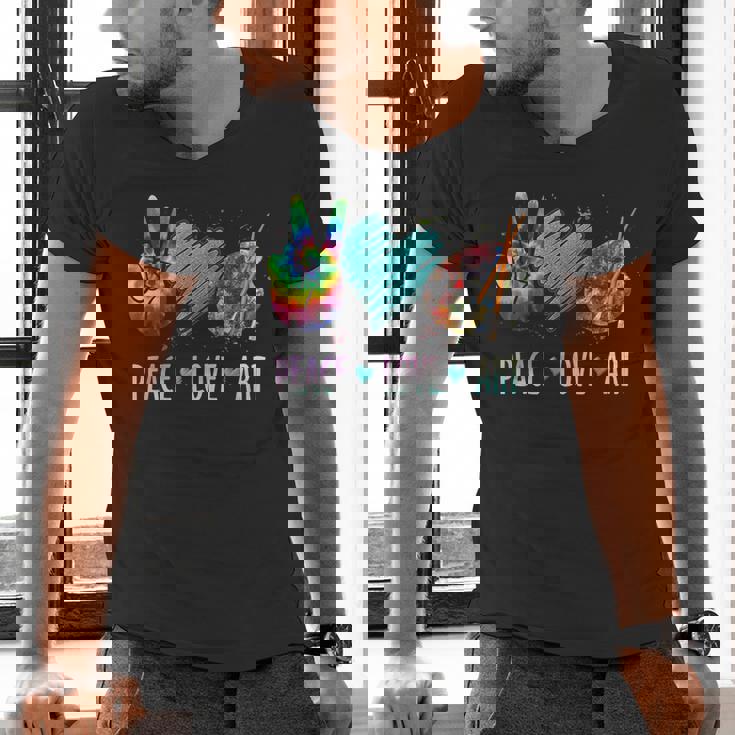 Peace Love Art Painting Palette Art Teacher Men&#x27;s V-Neck T-Shirt, gift for family, gift for coworker