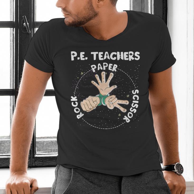 Physical Education PE Teacher Rock Paper Scissor Men's V-Neck T-Shirt, Pe Teacher Shirts, gift for family, gift for coworker Physical Education PE Teacher Rock Paper Scissor Men's V-Neck T-Shirt, Pe Teacher Shirts, gift for family, gift for coworker
