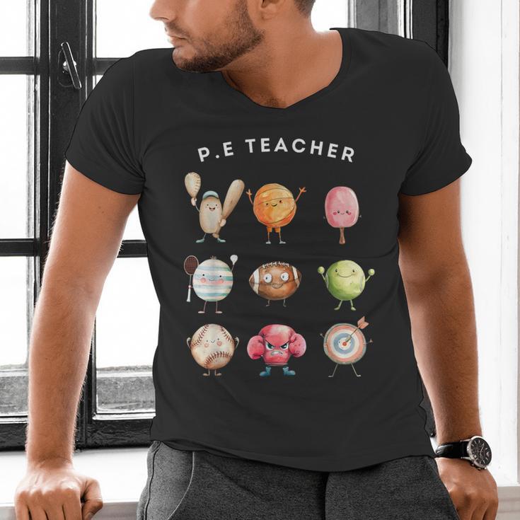 Physical Education Teacher PE Teacher Specials Back School Men's V-Neck T-Shirt, Pe Teacher Shirts, gift for family, gift for coworker