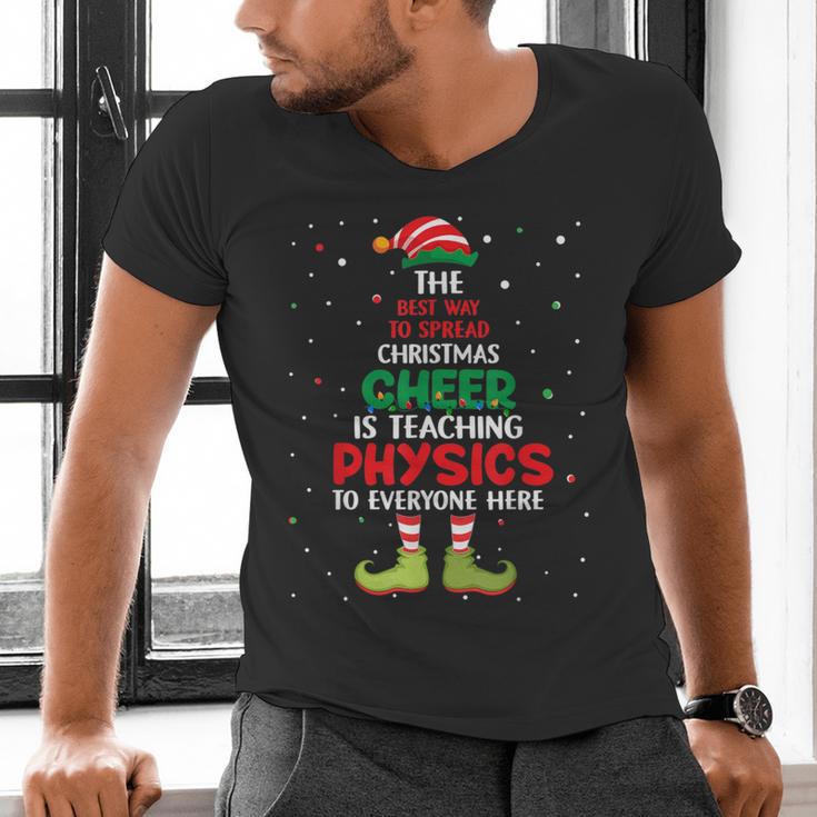 Physics Teacher Christmas Elf Christmas Cheer Men's V-Neck T-Shirt, gift for family, gift for coworker Physics Teacher Christmas Elf Christmas Cheer Men's V-Neck T-Shirt, gift for family, gift for coworker