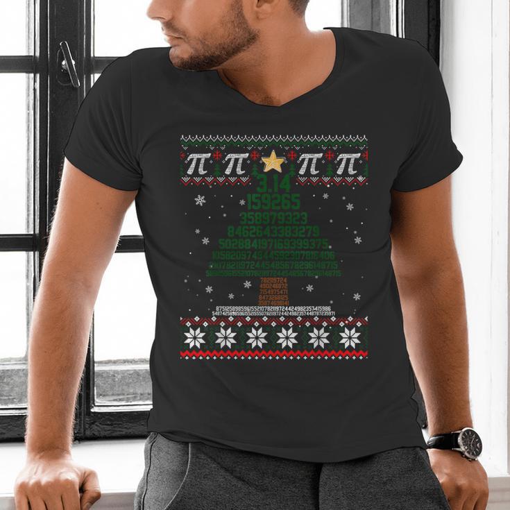 Pi Tree Christmas Math Teacher Ugly Sweater Men Women Kids Men's V-Neck T-Shirt, gift for family, gift for coworker