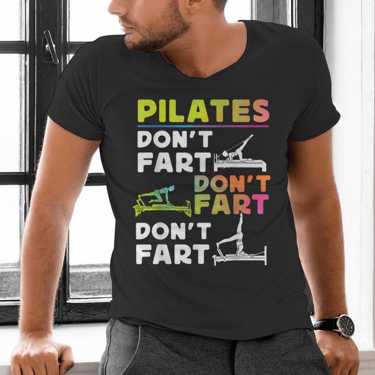 Pilates Instructor Teacher Watercolor Pilates Don't Fart Men Women Kids Men's V-Neck T-Shirt, gift for family, gift for coworker Pilates Instructor Teacher Watercolor Pilates Don't Fart Men Women Kids Men's V-Neck T-Shirt, gift for family, gift for coworker
