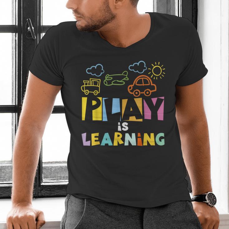 Play Is Learning Design T Designs For Teachers Preschool Men's V-Neck T-Shirt, gift for family, gift for coworker Play Is Learning Design T Designs For Teachers Preschool Men's V-Neck T-Shirt, gift for family, gift for coworker