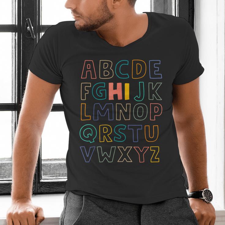 Pre K Kindergarten Hi Alphabet Back To School Teachers Men Women Girls Kids Men's V-Neck T-Shirt, gift for family, gift for coworker