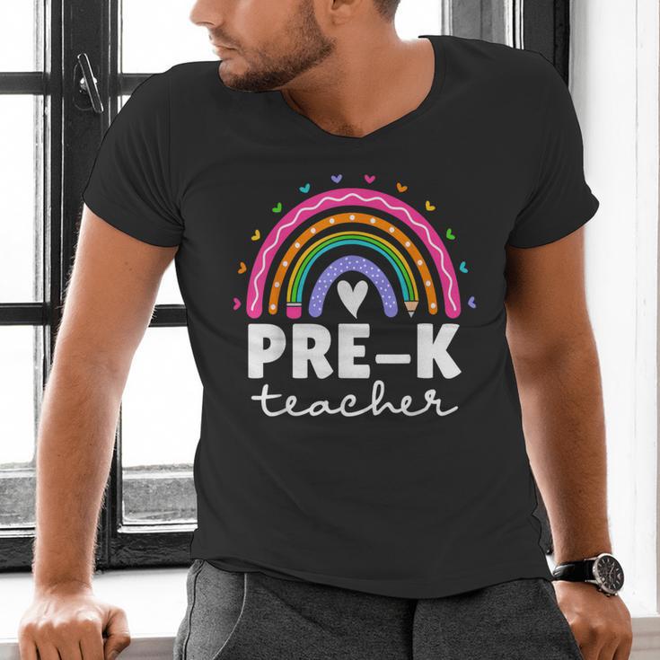 Pre-K Teacher Cute Pre Kindergarten For Teachers Rainbow For Men Women Kids Men's V-Neck T-Shirt, gift for family, gift for coworker Pre-K Teacher Cute Pre Kindergarten For Teachers Rainbow For Men Women Kids Men's V-Neck T-Shirt, gift for family, gift for coworker
