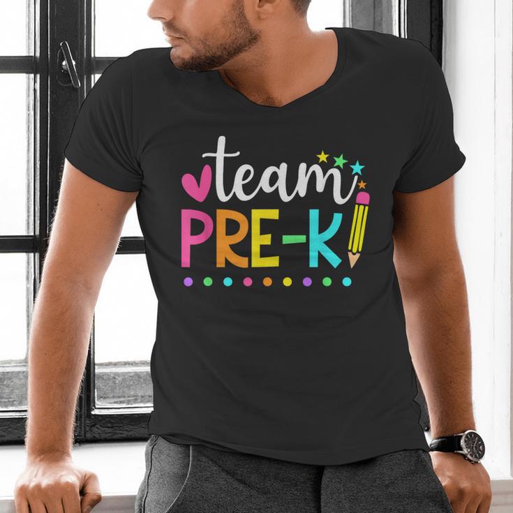 Pre-k Team Pencil Teacher Student Back To School Girls Men's V-Neck T-Shirt, gift for family, gift for coworker