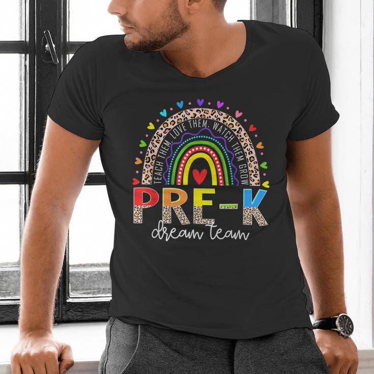 PreK Dream Team Leopard Rainbow Teacher Squad Back To School Men's V-Neck T-Shirt, gift for family, gift for coworker PreK Dream Team Leopard Rainbow Teacher Squad Back To School Men's V-Neck T-Shirt, gift for family, gift for coworker