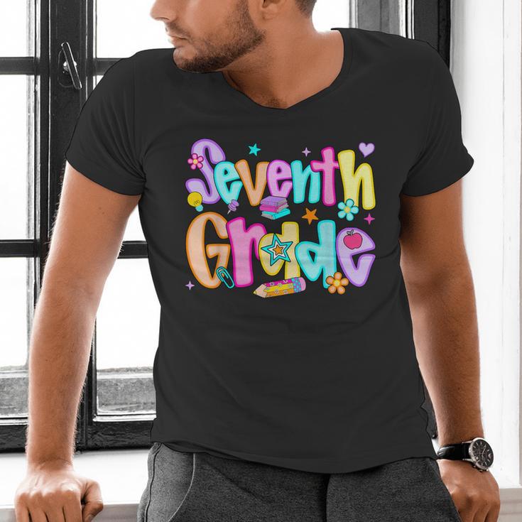 Preppy Seventh Grade Back To School 7th Grade Teachers Girls Men's V-Neck T-Shirt, gift for family, gift for coworker Preppy Seventh Grade Back To School 7th Grade Teachers Girls Men's V-Neck T-Shirt, gift for family, gift for coworker