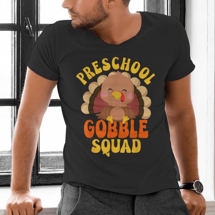 Preschool Gobble Squad Cute Turkey Thanksgiving Teacher Men's V-Neck T-Shirt, gift for family, gift for coworker Preschool Gobble Squad Cute Turkey Thanksgiving Teacher Men's V-Neck T-Shirt, gift for family, gift for coworker