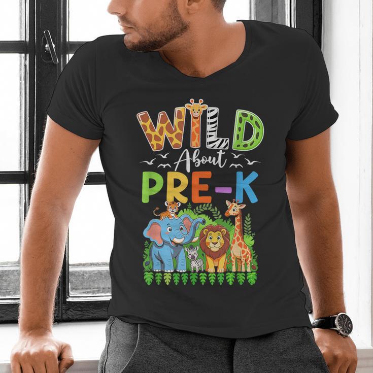Preschool Teacher Kids Back To School Wild About Pre-K Men's V-Neck T-Shirt, gift for family, gift for coworker