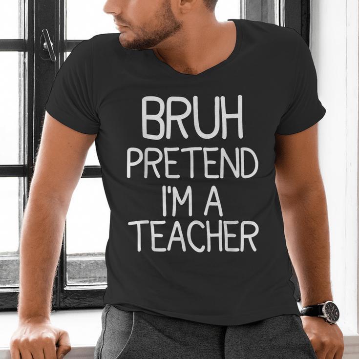 Pretend I'm A Teacher Halloween Costume Men's V-Neck T-Shirt, gift for family, gift for coworker