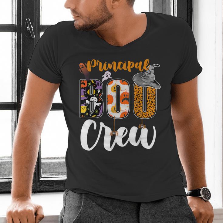 Principal Boo Crew Ghost Halloween Teachers School Matching Men's V-Neck T-Shirt, gift for family, gift for coworker
