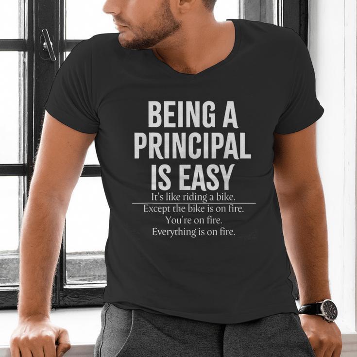 Being A Principal Is Easy School Principal Teacher Life Men's V-Neck T-Shirt, gift for family, gift for coworker Being A Principal Is Easy School Principal Teacher Life Men's V-Neck T-Shirt, gift for family, gift for coworker