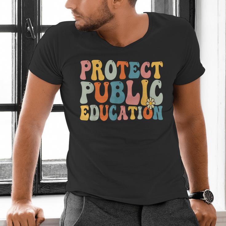 Protect Public Education Public Teacher School Men's V-Neck T-Shirt, gift for family, gift for coworker Protect Public Education Public Teacher School Men's V-Neck T-Shirt, gift for family, gift for coworker