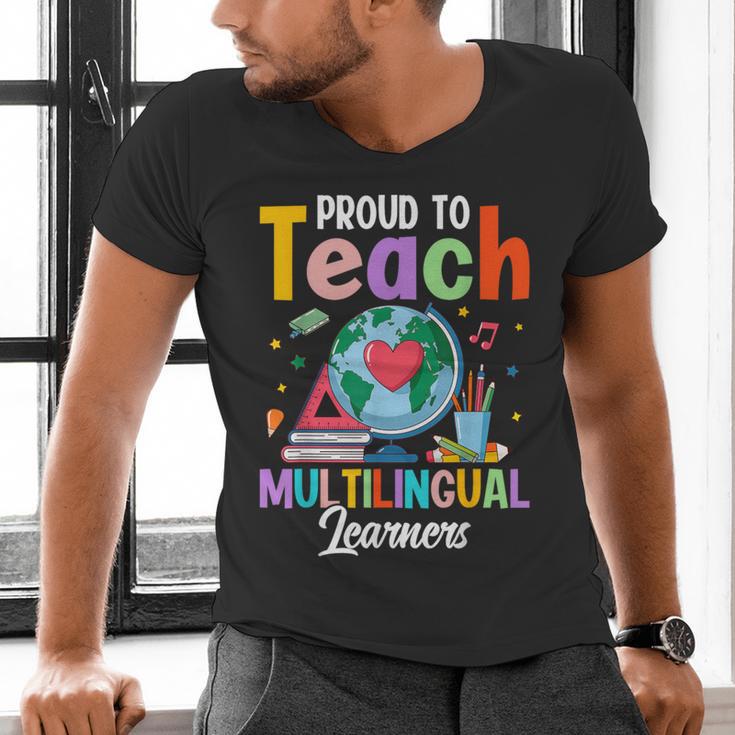 Proud To Teach Multilingual Learner ESL English Teacher Men's V-Neck T-Shirt, Esl Teacher Shirts, English Teacher Shirts, gift for family, gift for coworker Proud To Teach Multilingual Learner ESL English Teacher Men's V-Neck T-Shirt, Esl Teacher Shirts, English Teacher Shirts, gift for family, gift for coworker