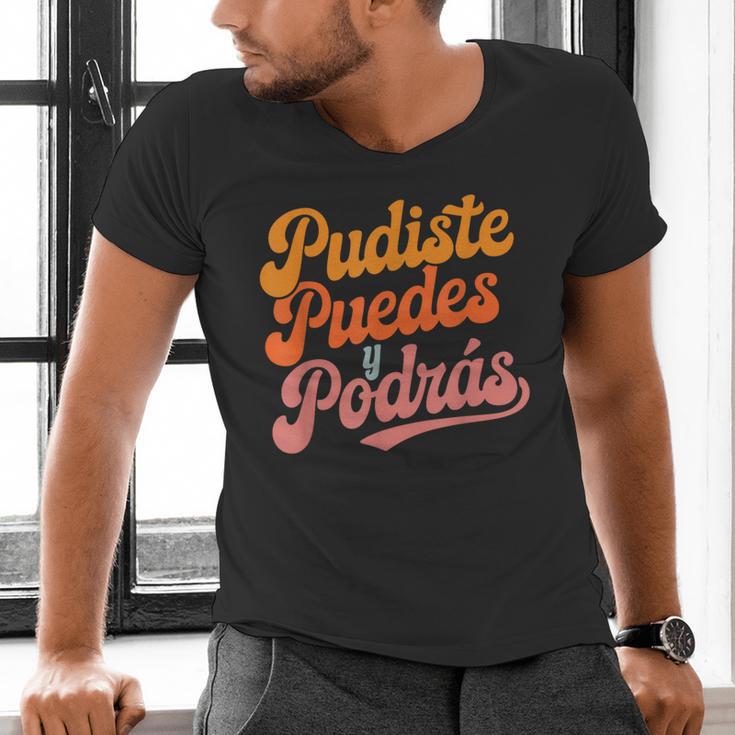 Pudiste Puedes Podras Maestra Spanish Teacher Men's V-Neck T-Shirt, gift for family, gift for coworker Pudiste Puedes Podras Maestra Spanish Teacher Men's V-Neck T-Shirt, gift for family, gift for coworker