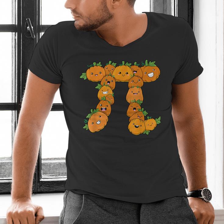 Pumpkin Pi Math Teacher Halloween Costume Geometry Men's V-Neck T-Shirt, gift for family, gift for coworker