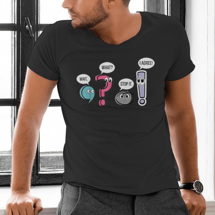 Punctuation English Teacher Wait What Stop It I Agree Men's V-Neck T-Shirt, English Teacher Shirts, gift for family, gift for coworker Punctuation English Teacher Wait What Stop It I Agree Men's V-Neck T-Shirt, English Teacher Shirts, gift for family, gift for coworker