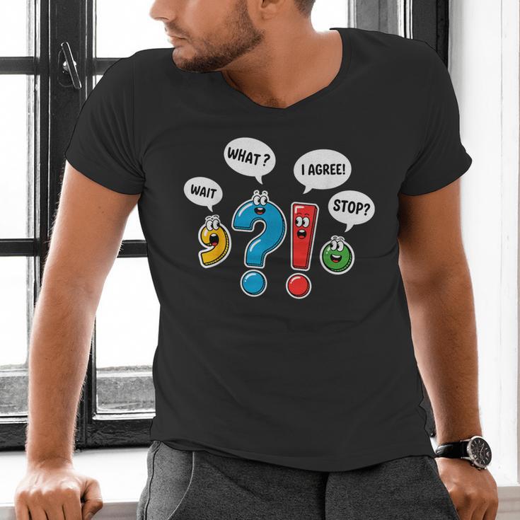 Punctuation Marks Wait What I Agree Stop English Teacher Men's V-Neck T-Shirt, English Teacher Shirts, gift for family, gift for coworker Punctuation Marks Wait What I Agree Stop English Teacher Men's V-Neck T-Shirt, English Teacher Shirts, gift for family, gift for coworker