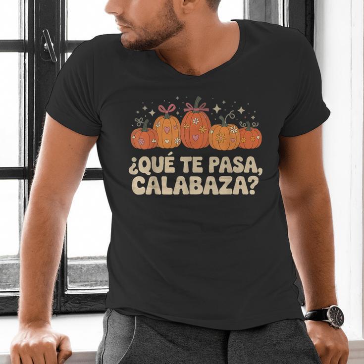 Que Pasa Calabaza Spanish Teacher Bilingual Pumpkin Women Men's V-Neck T-Shirt, gift for family, gift for coworker