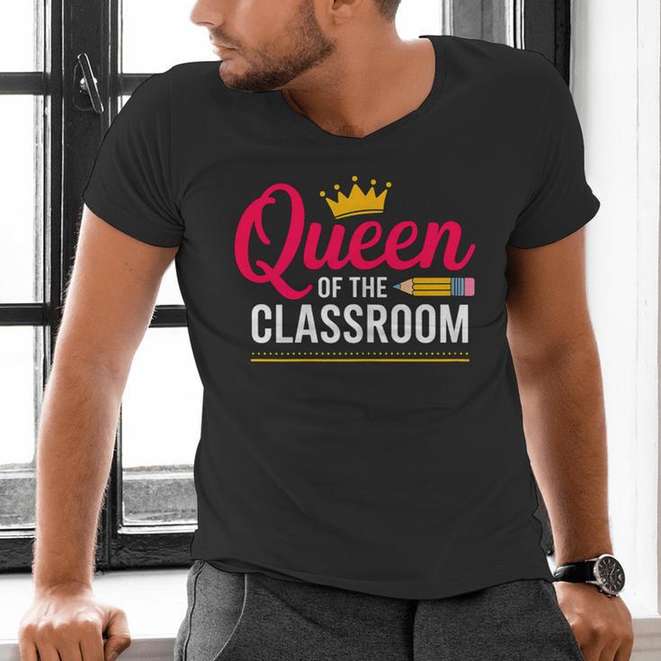 Queen Of The Classroom Teacher Men's V-Neck T-Shirt, gift for family, gift for coworker