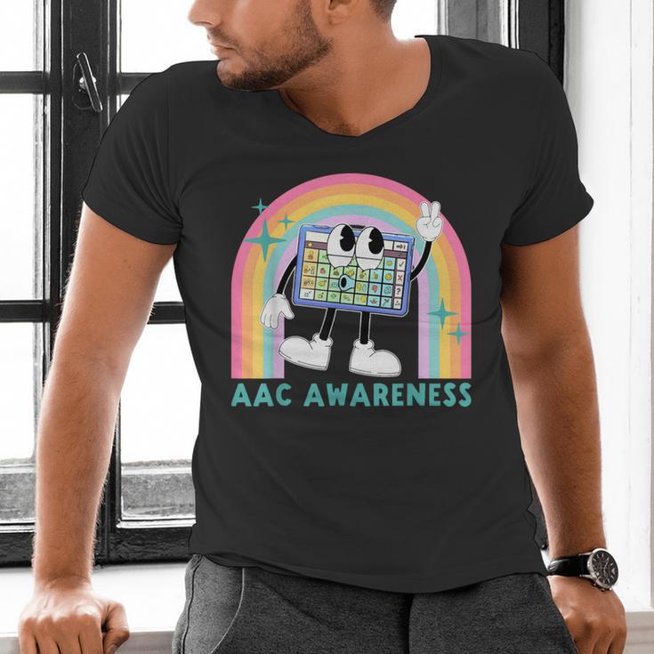 Rainbow AAC Awareness Month SPED Teacher SLP Communication Men's V-Neck T-Shirt, gift for family, gift for coworker