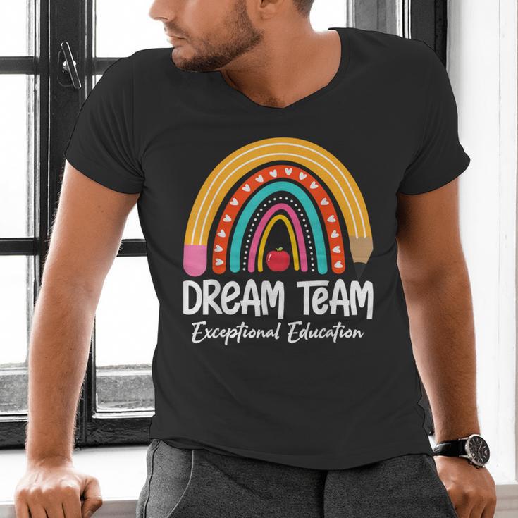 Rainbow Pencil Dream Exceptional Education Team SPED Teacher Men's V-Neck T-Shirt, gift for family, gift for coworker Rainbow Pencil Dream Exceptional Education Team SPED Teacher Men's V-Neck T-Shirt, gift for family, gift for coworker