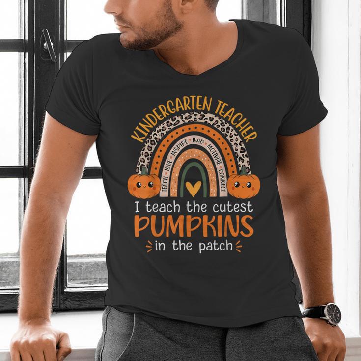 Rainbow I Teach The Cutest Pumpkins Kindergarten Teacher Men Women Men's V-Neck T-Shirt, gift for family, gift for coworker Rainbow I Teach The Cutest Pumpkins Kindergarten Teacher Men Women Men's V-Neck T-Shirt, gift for family, gift for coworker
