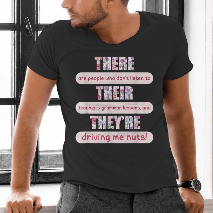 There Their They'Re Teacher English Grammar Police Men's V-Neck T-Shirt, English Teacher Shirts, gift for family, gift for coworker There Their They'Re Teacher English Grammar Police Men's V-Neck T-Shirt, English Teacher Shirts, gift for family, gift for coworker