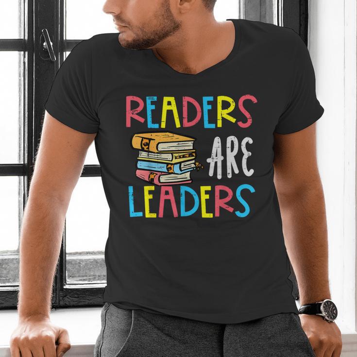 Readers Are Leaders Reading Book Lover Teacher Women Men Kid Men's V-Neck T-Shirt, gift for family, gift for coworker