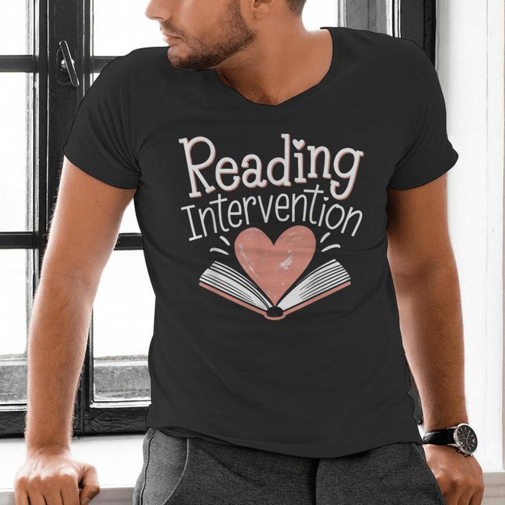 Reading Intervention Teacher Men's V-Neck T-Shirt, gift for family, gift for coworker