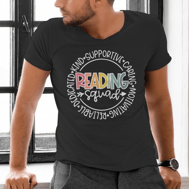 Reading Squad Teacher Reader Librarian Interventionist Team Men's V-Neck T-Shirt, gift for family, gift for coworker
