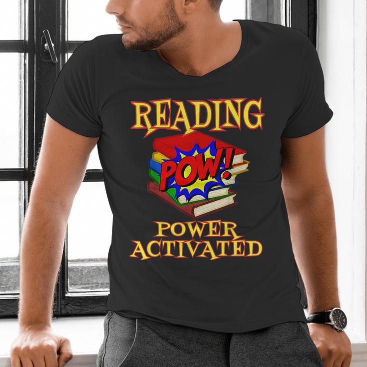 Reading Super Power Activated Superhero Teacher Or Student Men Women Girls Kids Men's V-Neck T-Shirt, Super Teacher Shirts, gift for family, gift for coworker