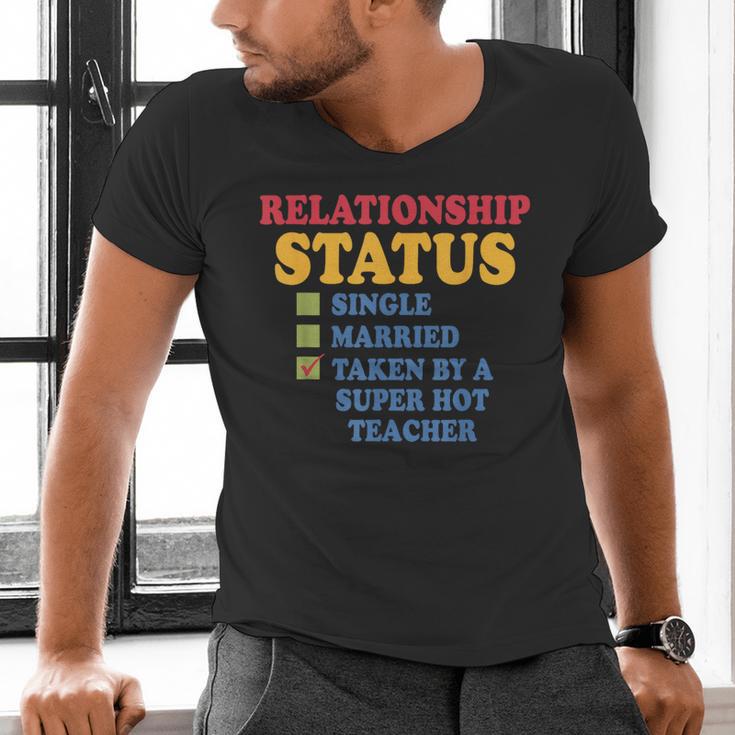 Relationship Status Single Married Hot Teacher Men's V-Neck T-Shirt, gift for family, gift for coworker Relationship Status Single Married Hot Teacher Men's V-Neck T-Shirt, gift for family, gift for coworker