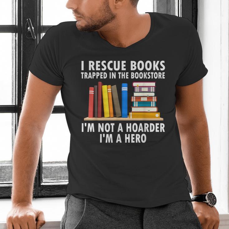 I Rescue Books Trapped In The Bookstore Book Teacher For Men Women Men's V-Neck T-Shirt, gift for family, gift for coworker I Rescue Books Trapped In The Bookstore Book Teacher For Men Women Men's V-Neck T-Shirt, gift for family, gift for coworker