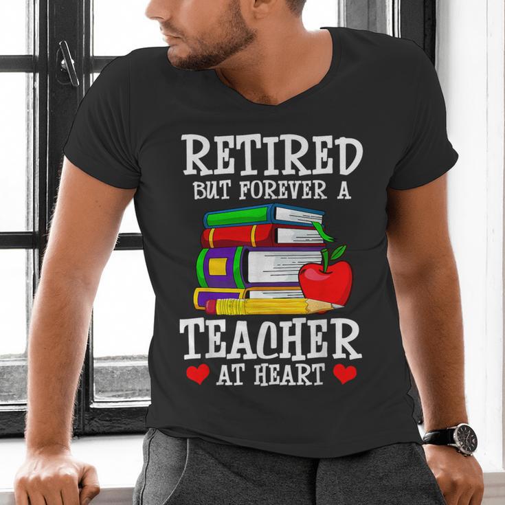 Retired But Forever a Teacher At Heart Teacher Retirement Men's V-Neck T-Shirt, gift for family, gift for coworker