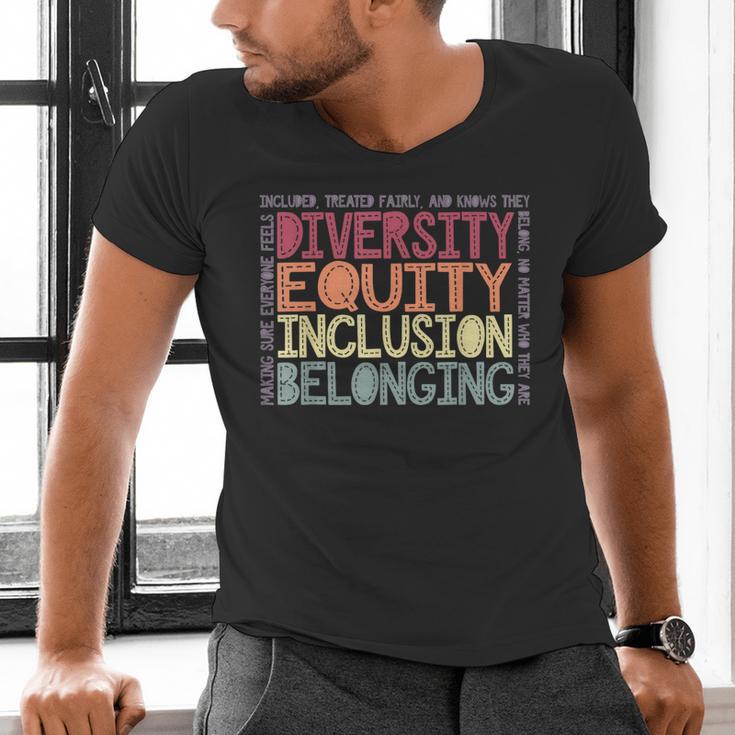 Retro Diversity Equity Inclusion Belonging DEIB Teacher Men's V-Neck T-Shirt, gift for family, gift for coworker Retro Diversity Equity Inclusion Belonging DEIB Teacher Men's V-Neck T-Shirt, gift for family, gift for coworker