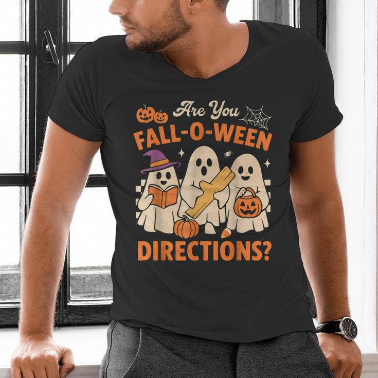 Retro Are You Fall O Ween Directions Ghost Teacher Spooky Men's V-Neck T-Shirt, gift for family, gift for coworker Retro Are You Fall O Ween Directions Ghost Teacher Spooky Men's V-Neck T-Shirt, gift for family, gift for coworker