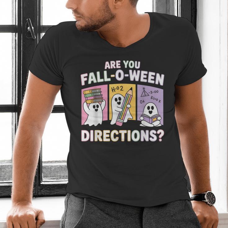 Retro Are You Fall O Ween Directions Teacher Halloween Ghost Men's V-Neck T-Shirt, gift for family, gift for coworker