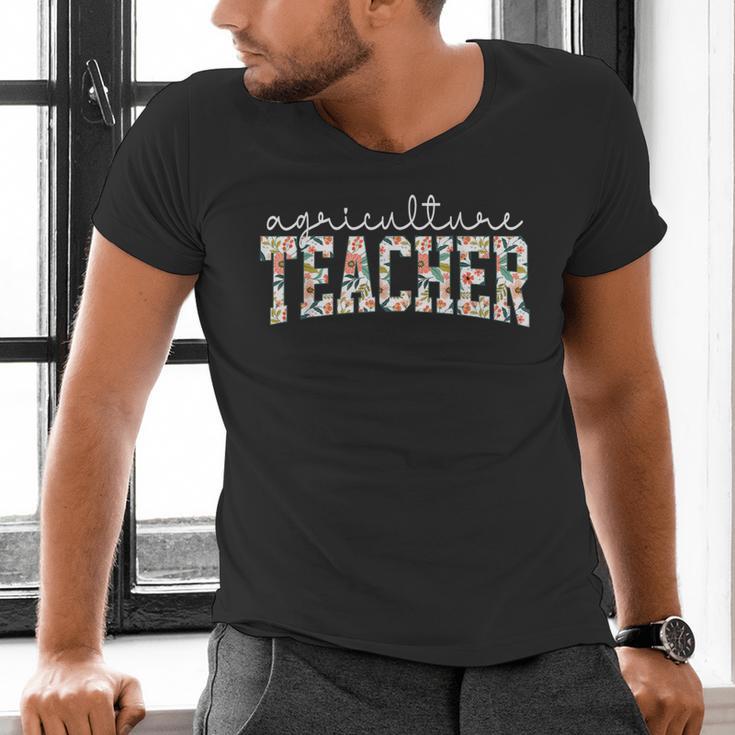 Retro Floral Agriculture Teacher Farmer AG Teacher Team Crew Men's V-Neck T-Shirt, gift for family, gift for coworker Retro Floral Agriculture Teacher Farmer AG Teacher Team Crew Men's V-Neck T-Shirt, gift for family, gift for coworker